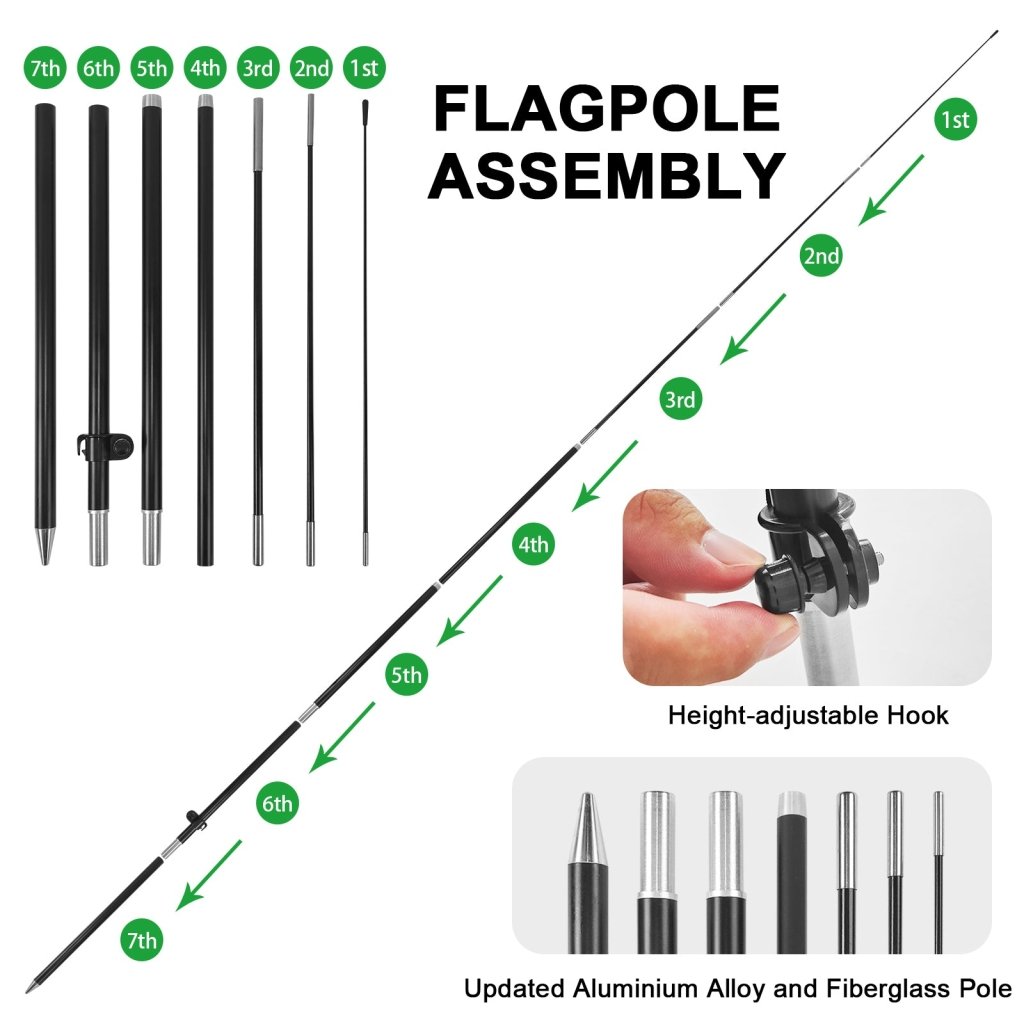 8ft Diesel 01 Feather Flag Pole Kit