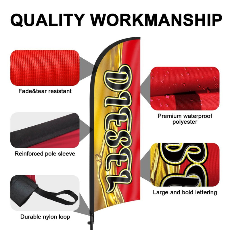 8ft Diesel Feather Flag Pole Kit