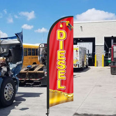 8ft Diesel Red Feather Flag Pole Kit