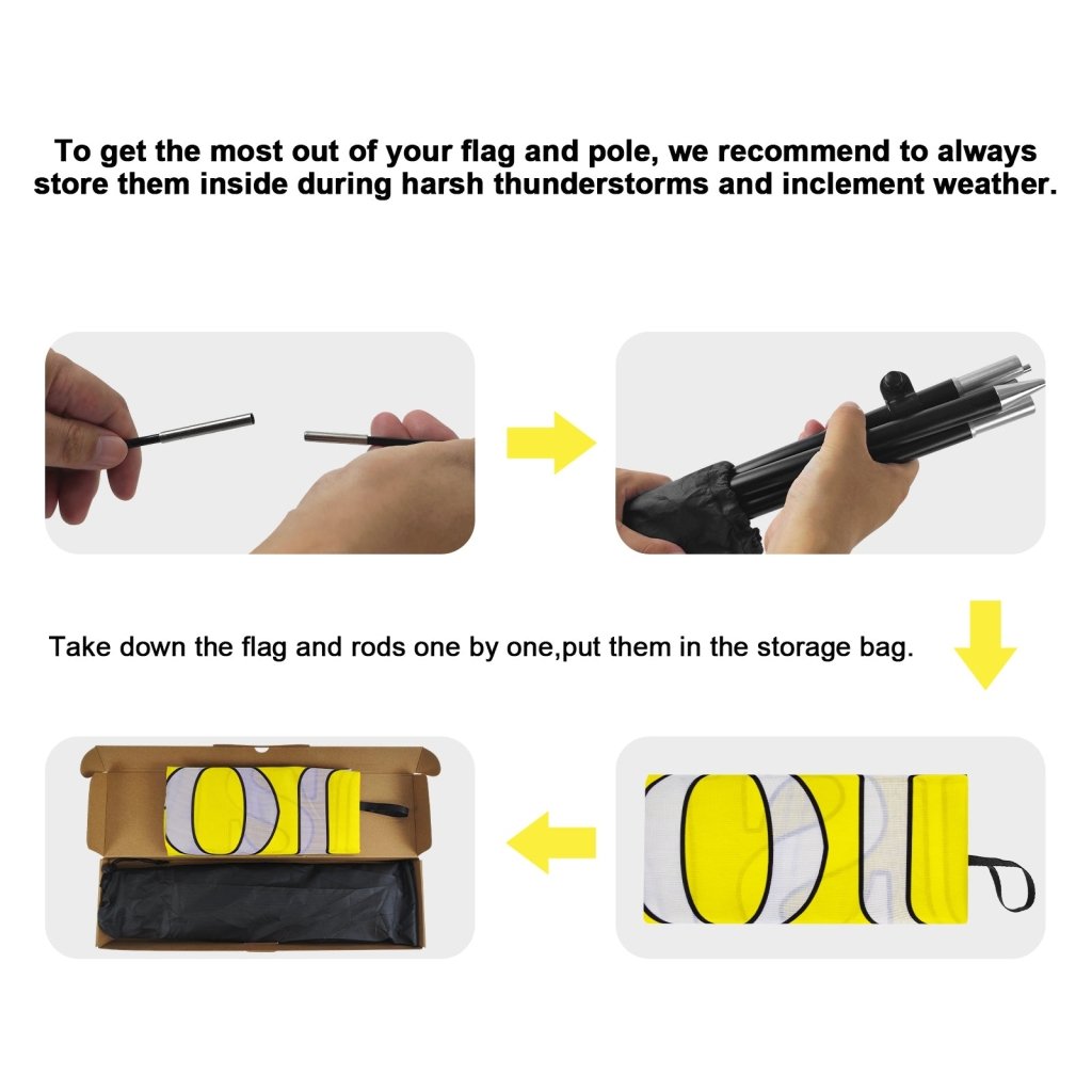 8ft Diesel Yellow Feather Flag Pole Kit