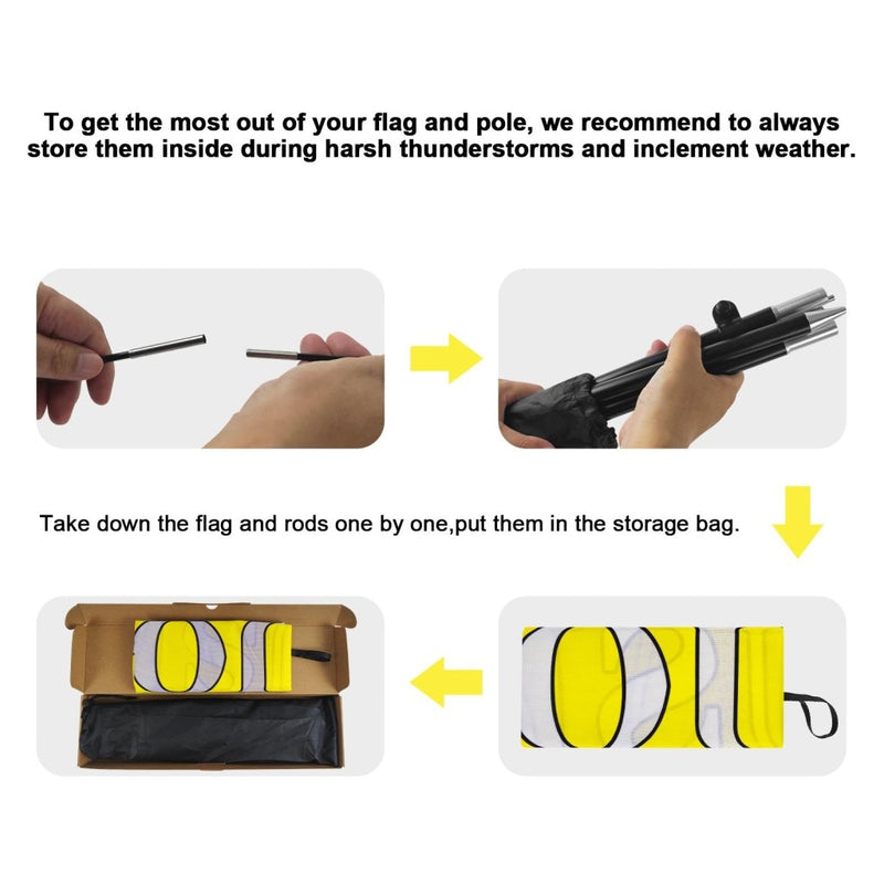 8ft Diesel Yellow Feather Flag Pole Kit