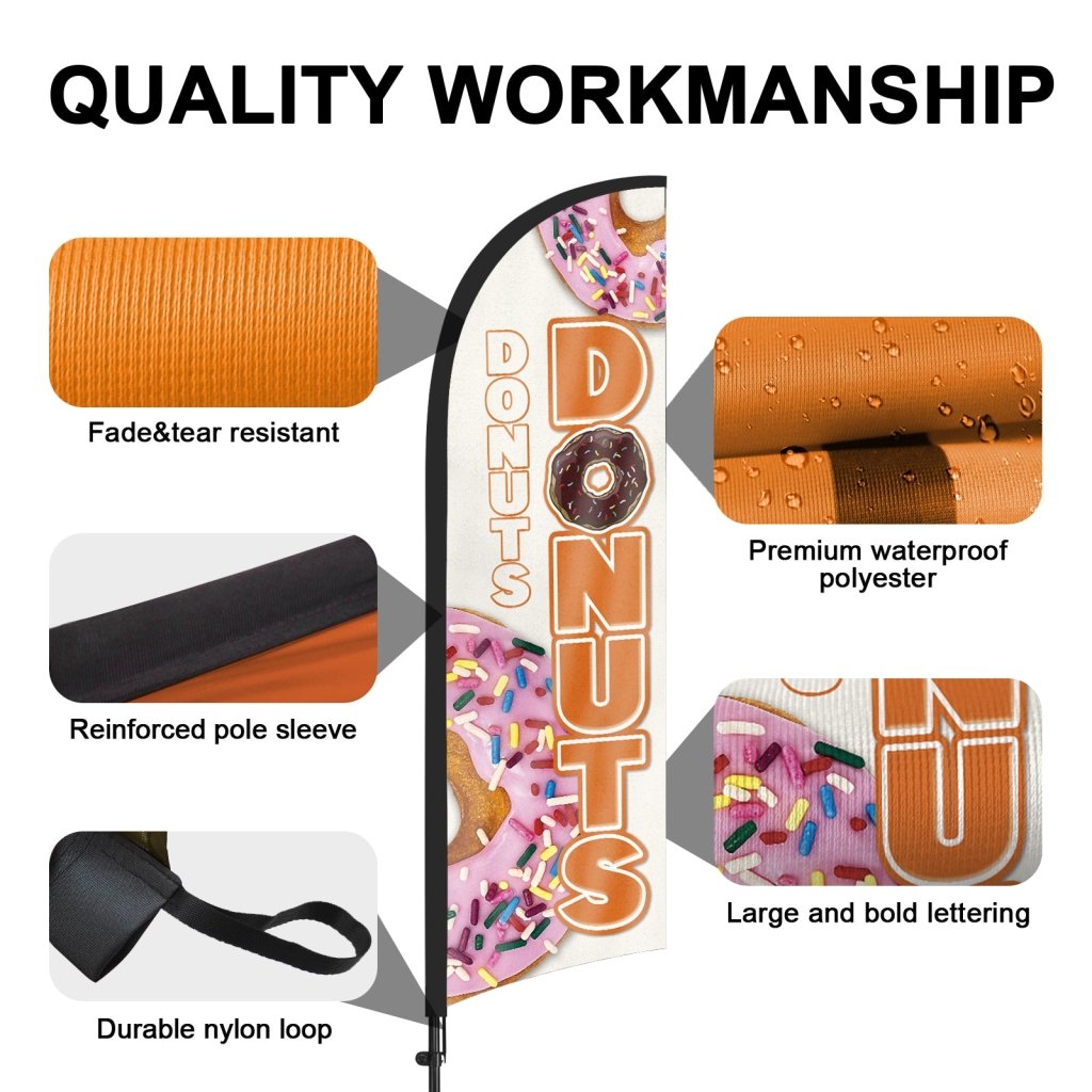 8Ft Donuts 01 Feather Flag Pole Kit