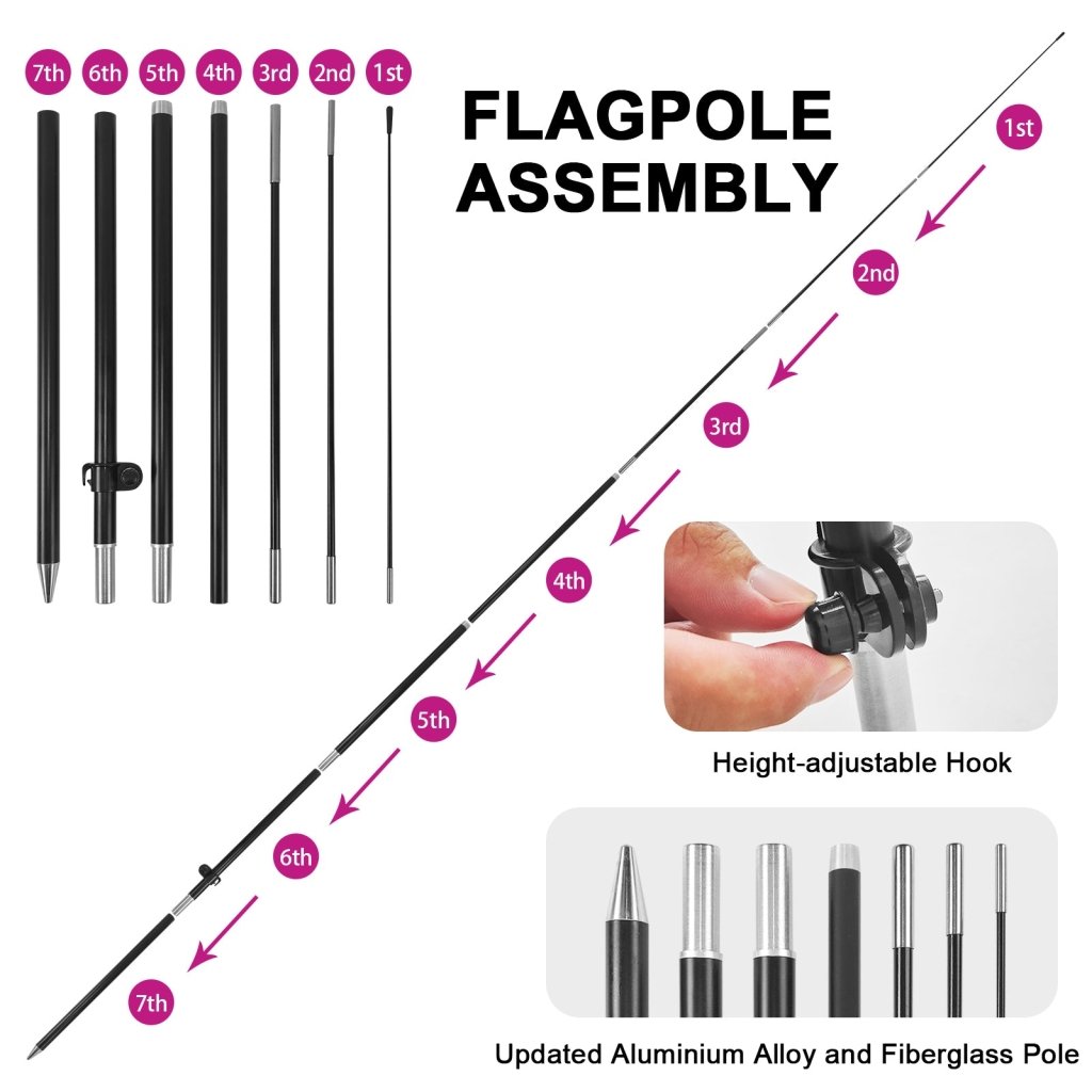 8Ft Donuts 02 Feather Flag Pole Kit