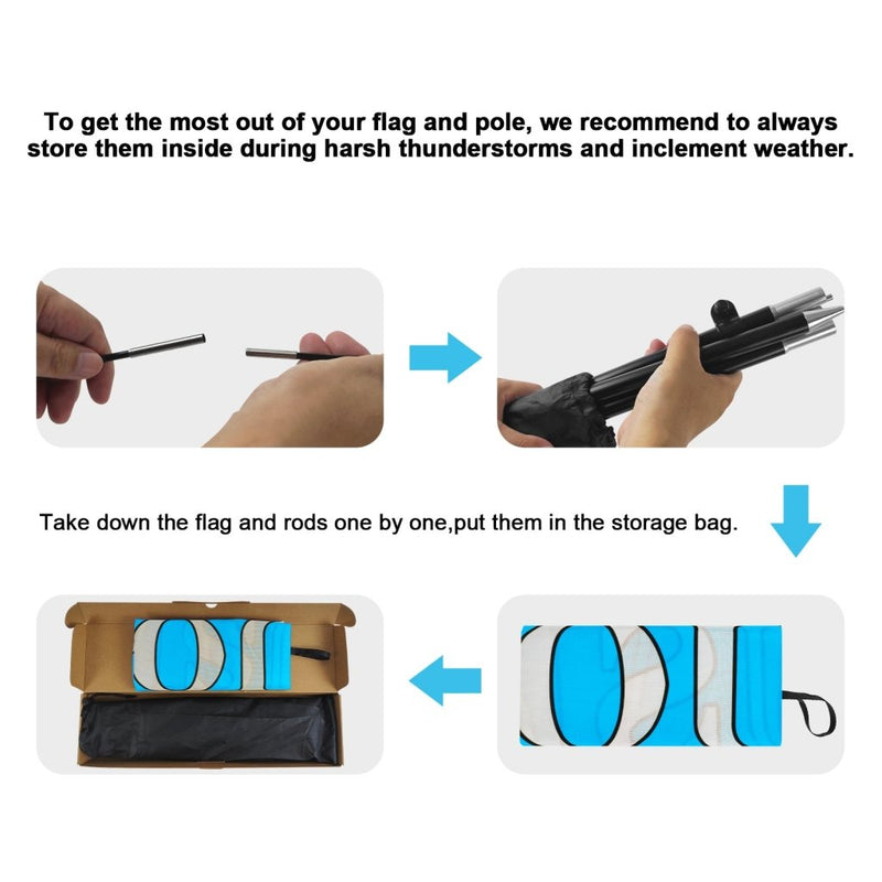 8Ft Donuts Blue Feather Flag Pole Kit