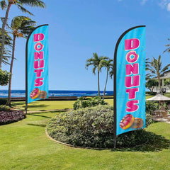 8Ft Donuts Blue Feather Flag Pole Kit