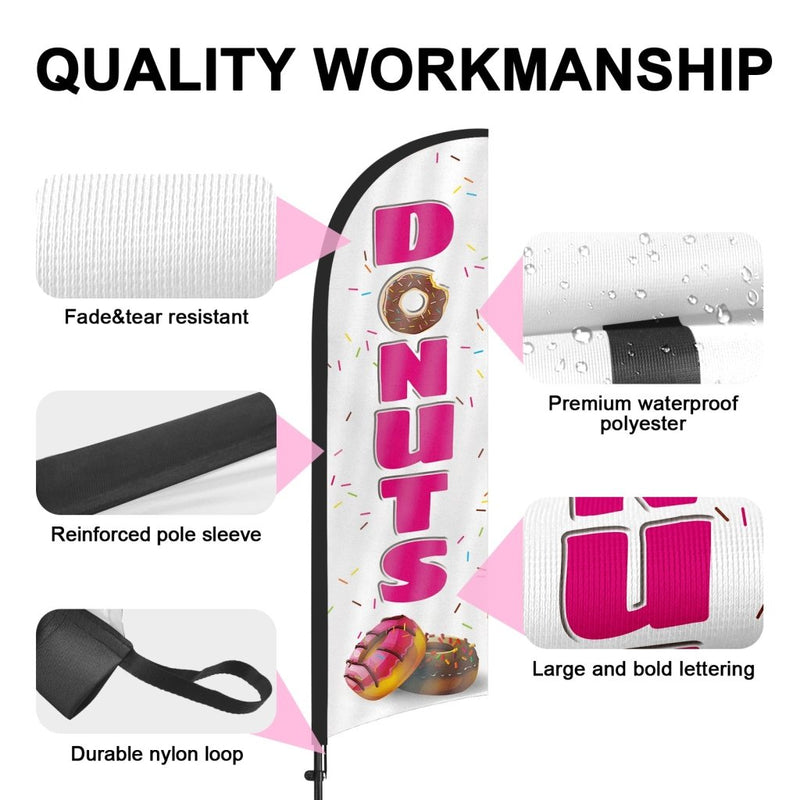 8Ft Donuts Feather Flag Pole Kit
