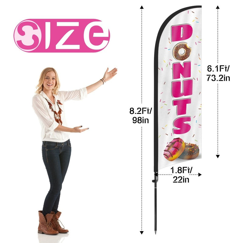 8Ft Donuts Feather Flag Pole Kit