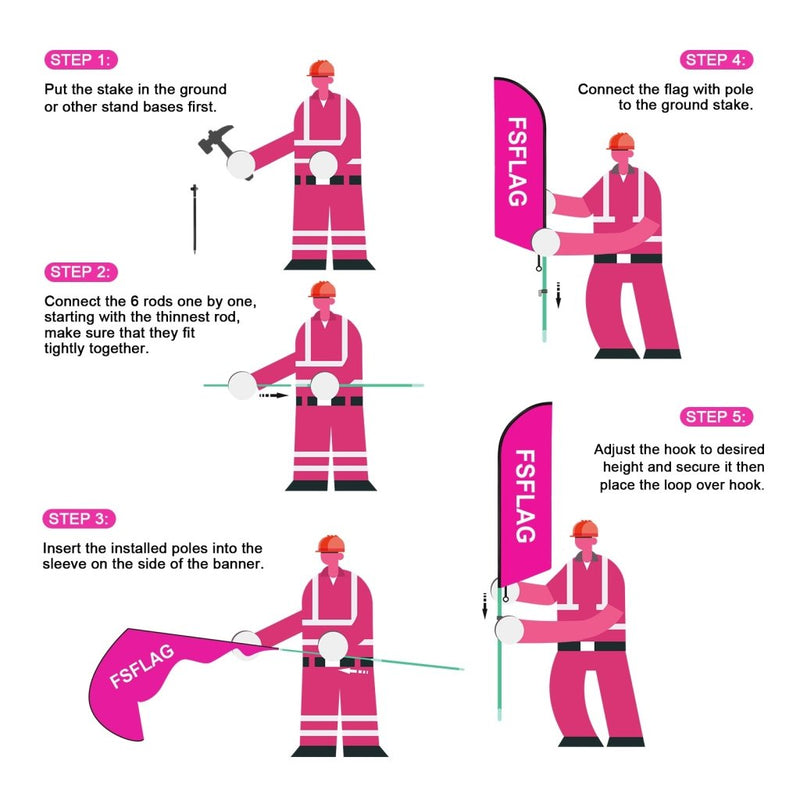 8Ft Donuts Feather Flag Pole Kit