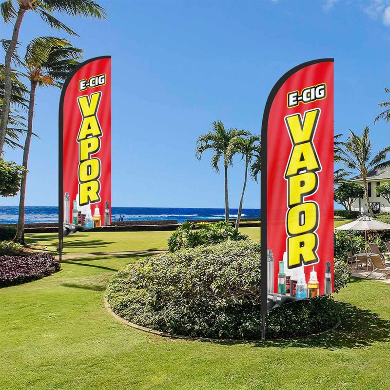 8ft E - cig Vapor Feather Flag With Pole kit