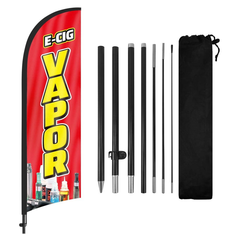 8ft E - cig Vapor Feather Flag With Pole kit