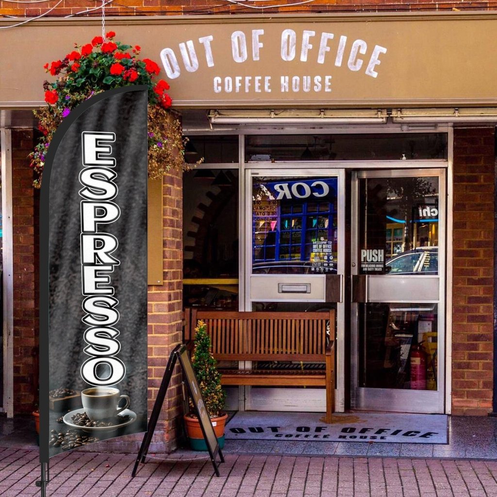 8ft Espresso 01 Feather Flag Kit with Pole and Stake