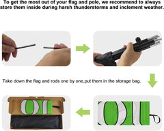 8Ft Falafel Feather Flags with Pole and Ground Stake