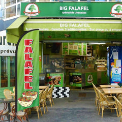 8Ft Falafel Feather Flags with Pole and Ground Stake