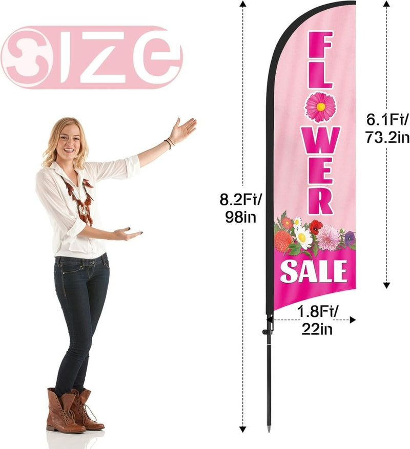 8ft Flower Feather Flag with Pole kit