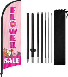 8ft Flower Feather Flag with Pole kit