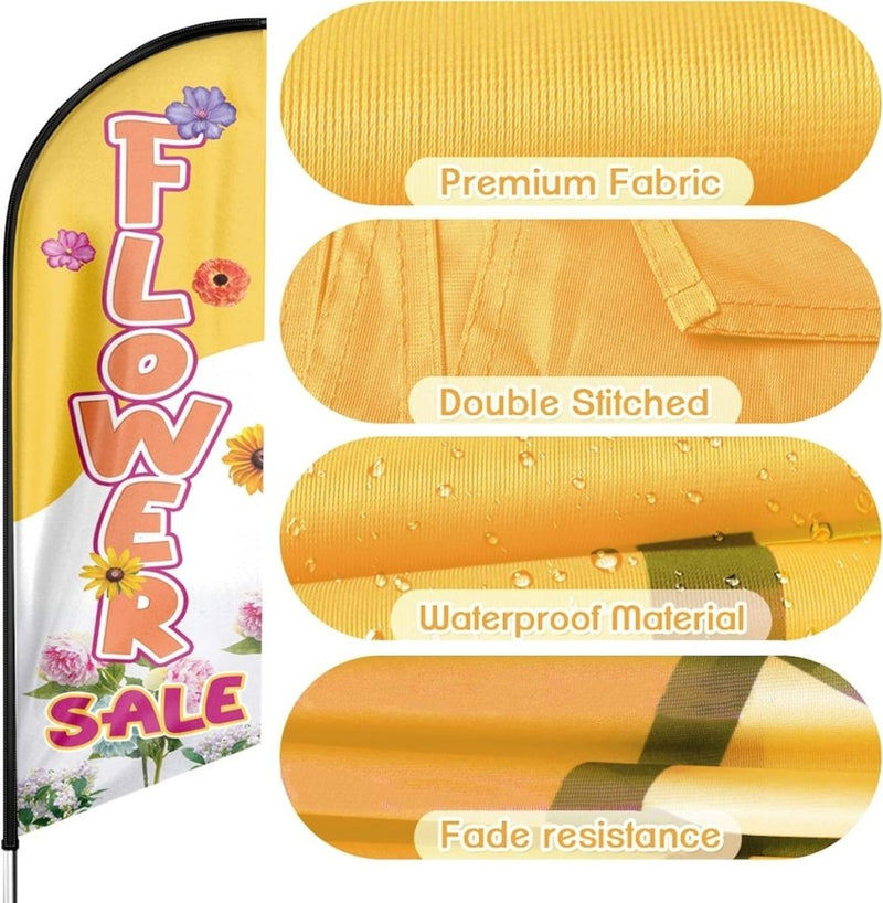 8Ft Flower Sale Advertising Feather Flag（Flagpole Not Included） - FSFlag