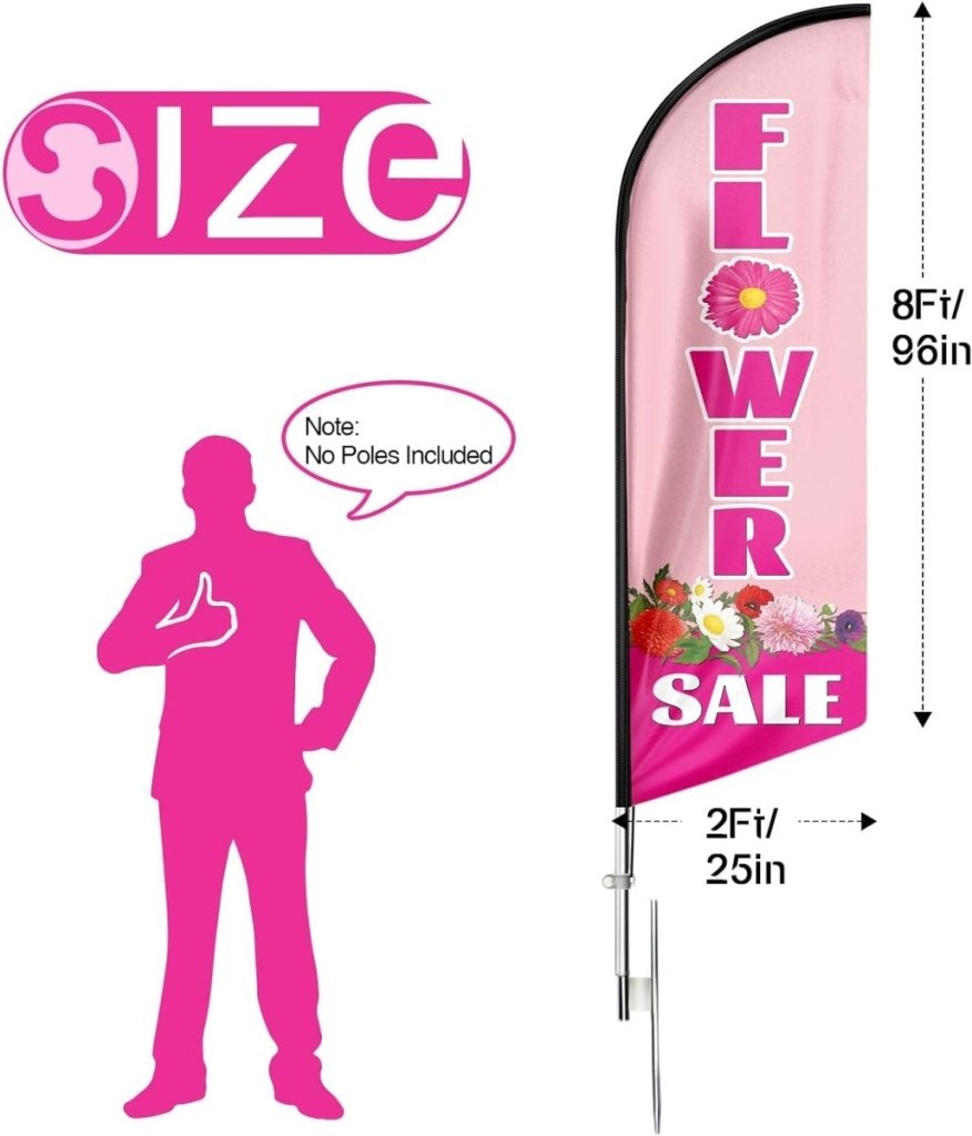 8FT Flower Sale Feather Flag Banner（Flagpole Not Included） - FSFlag