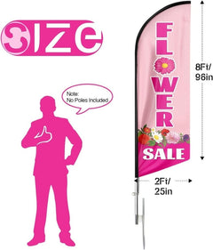 8FT Flower Sale Feather Flag Banner（Flagpole Not Included） - FSFlag