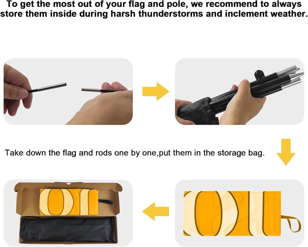 8ft Flower Yellow Feather Flag with Pole Kit