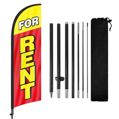 8ft For Rent Feather Flag Pole Kit