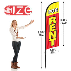 8ft For Rent Feather Flag Pole Kit