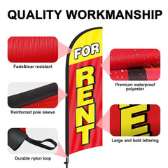 8ft For Rent Feather Flag Pole Kit