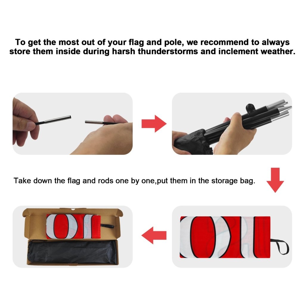 8ft For Rent Feather Flag Pole Kit