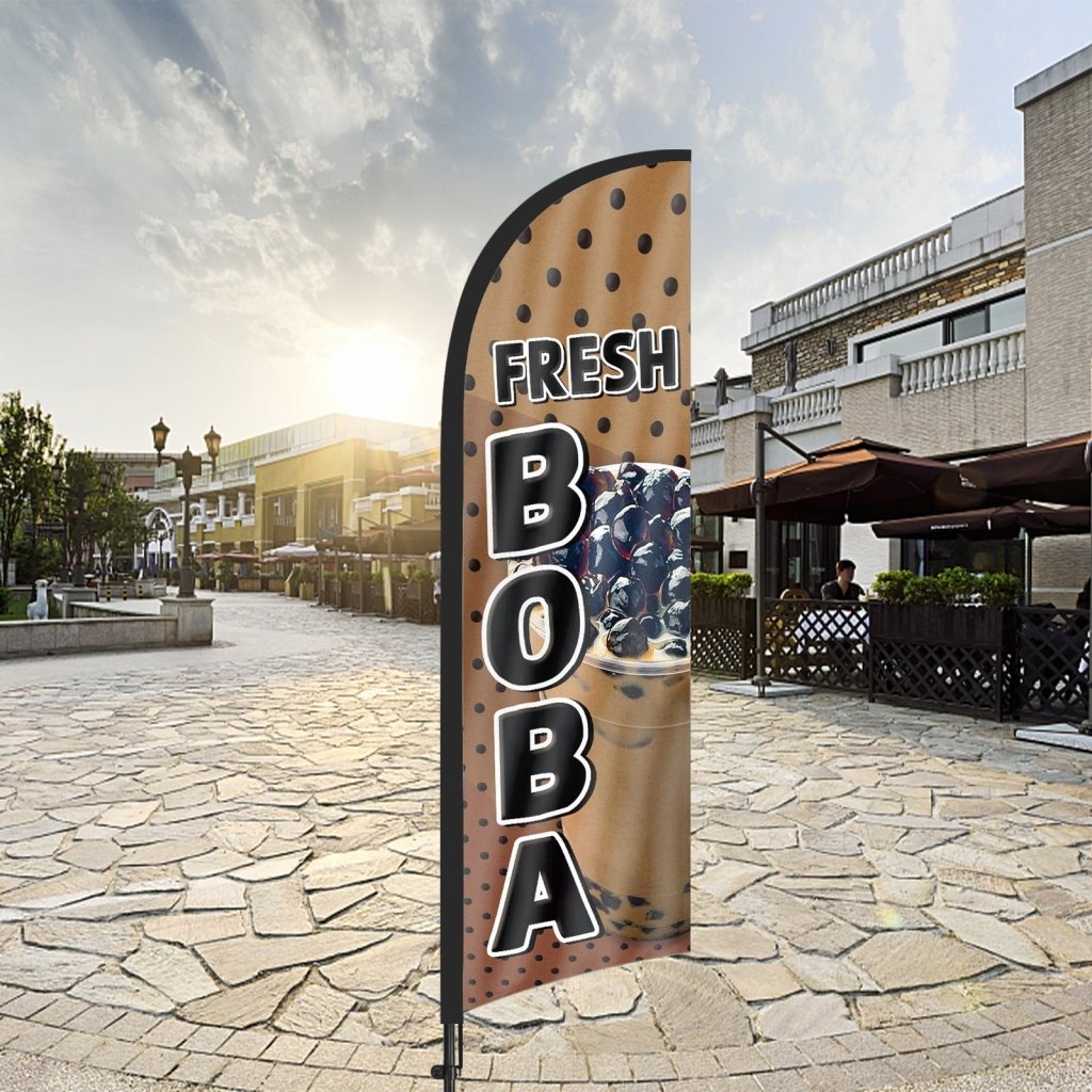 8Ft Fresh Boba Feather Flag with Pole & Stake