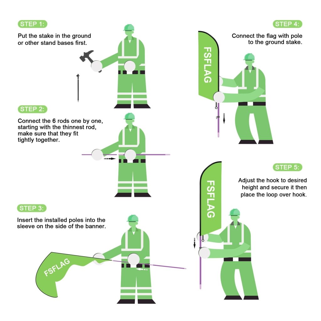 8ft Fresh Produce Feather Flag with Pole and Stake