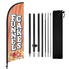 8ft Funnel Cakes Feather Flag with Pole and Stake