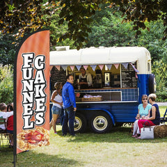 8ft Funnel Cakes Feather Flag with Pole and Stake