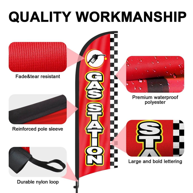 8ft Gas Station Feather Flag Pole Kit