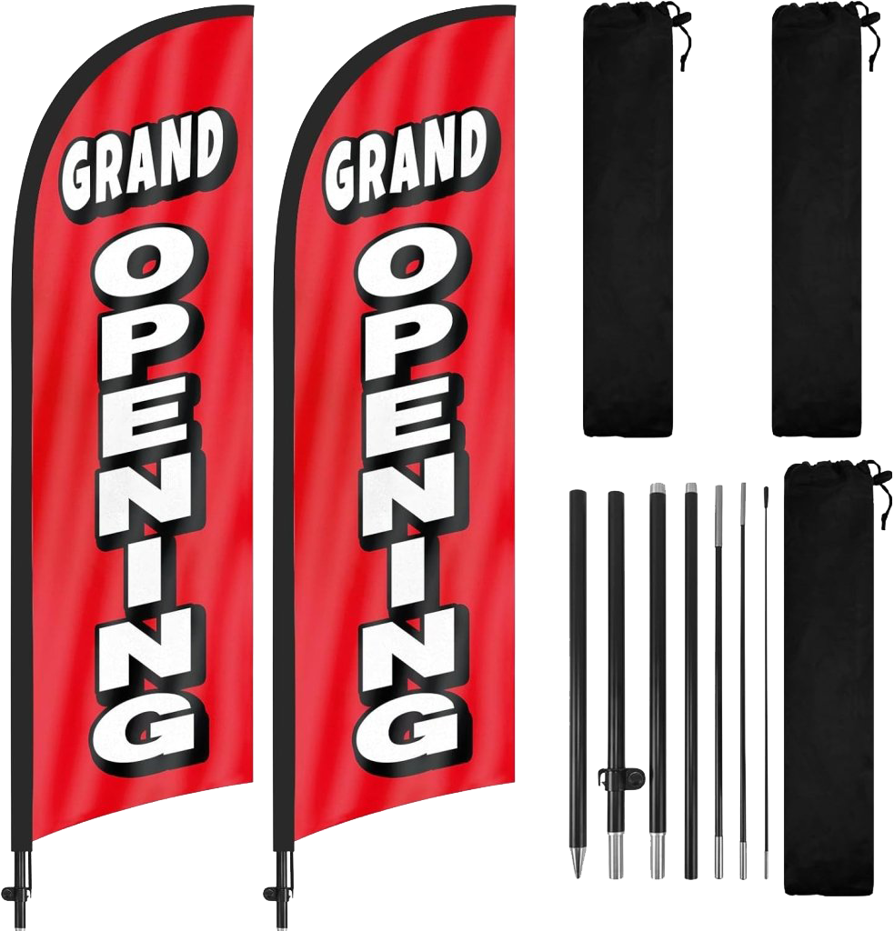 8FT Grand Opening Advertising Banner Signs for Business 2Pack