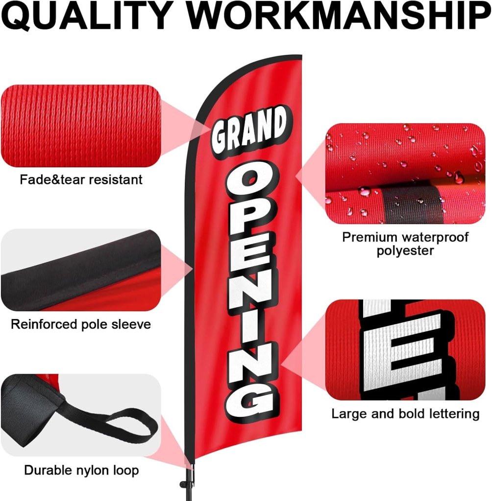 8FT Grand Opening Advertising Banner Signs for Business 2Pack