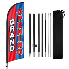 8Ft Grand Opening Feather Flag for Business with Pole and Ground Stake
