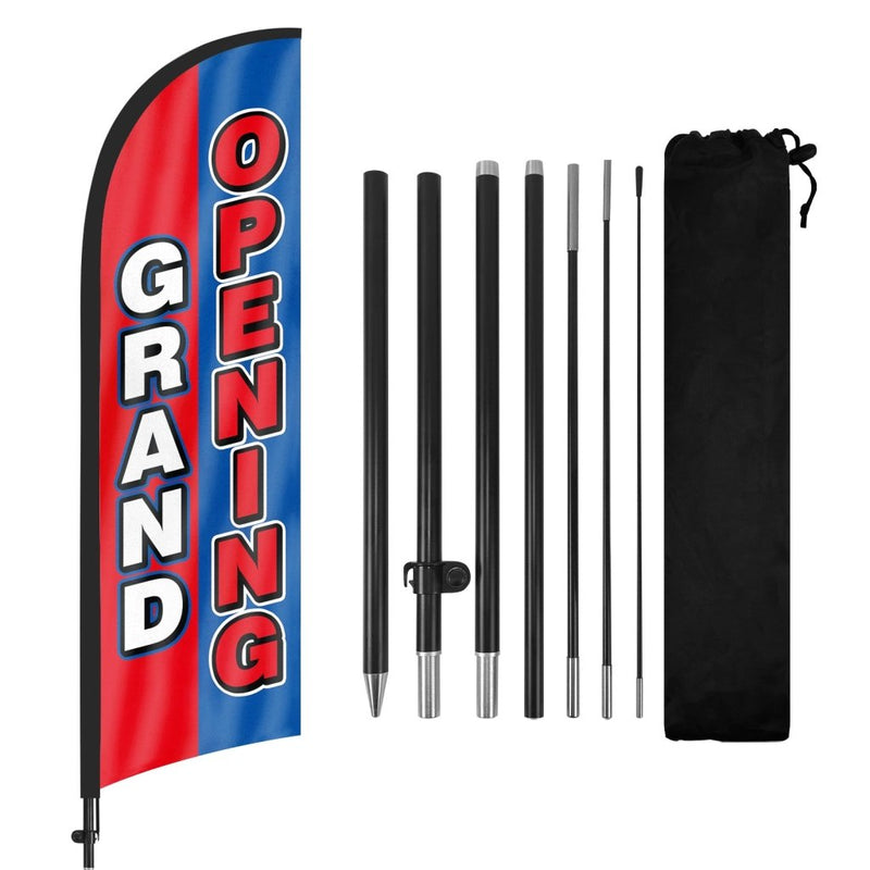 8Ft Grand Opening Feather Flag for Business with Pole and Ground Stake