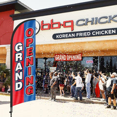 8Ft Grand Opening Feather Flag for Business with Pole and Ground Stake