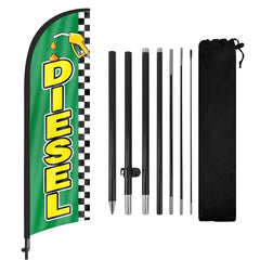 8ft Green Auto Detail Feather Flag for Auto Detail Business