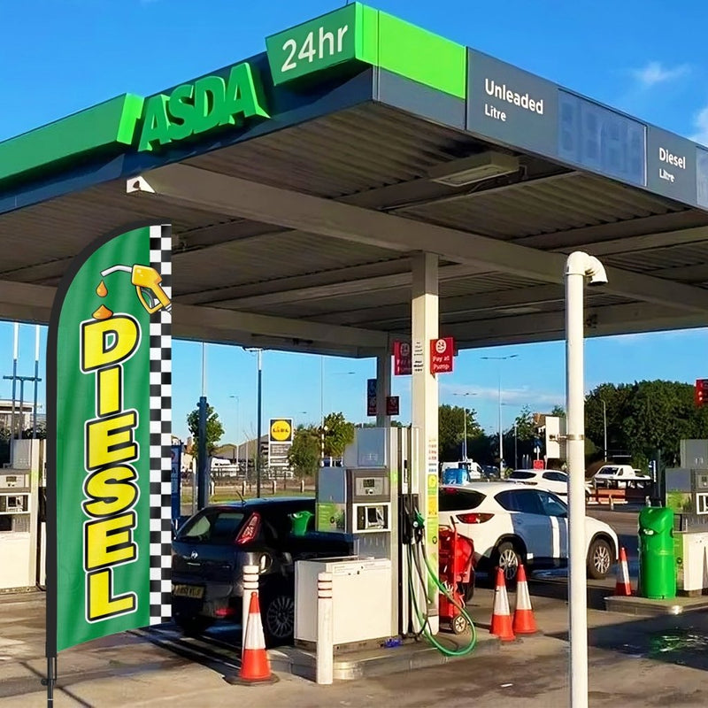8ft Green Auto Detail Feather Flag for Auto Detail Business
