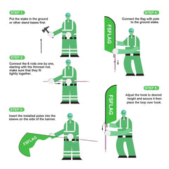 8ft Green Auto Detail Feather Flag for Auto Detail Business