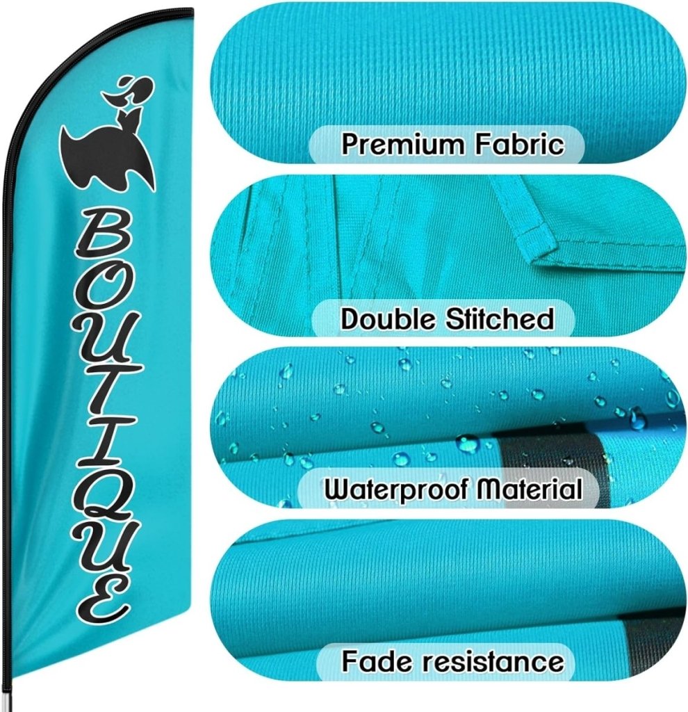 8ft Green Boutique Feather Flag for Boutique Business（Flagpole Not Included） - FSFlag