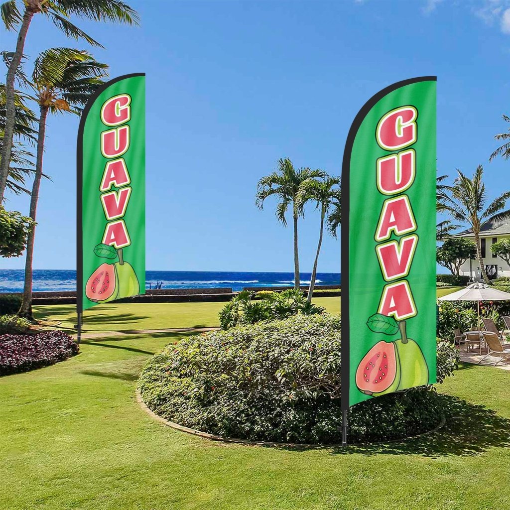 8Ft Guava Feather Flag with Pole & Stake