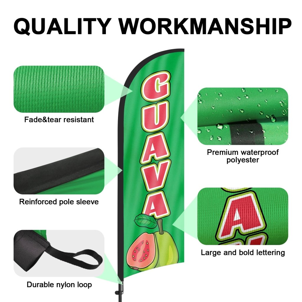8Ft Guava Feather Flag with Pole & Stake