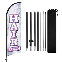 8Ft Hair Salon 01 Feather Flag with Pole & Stake