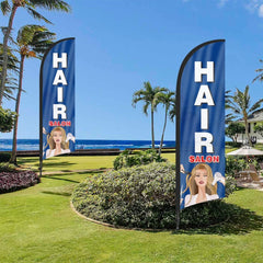 8Ft Hair Salon Feather Flag with Pole & Stake