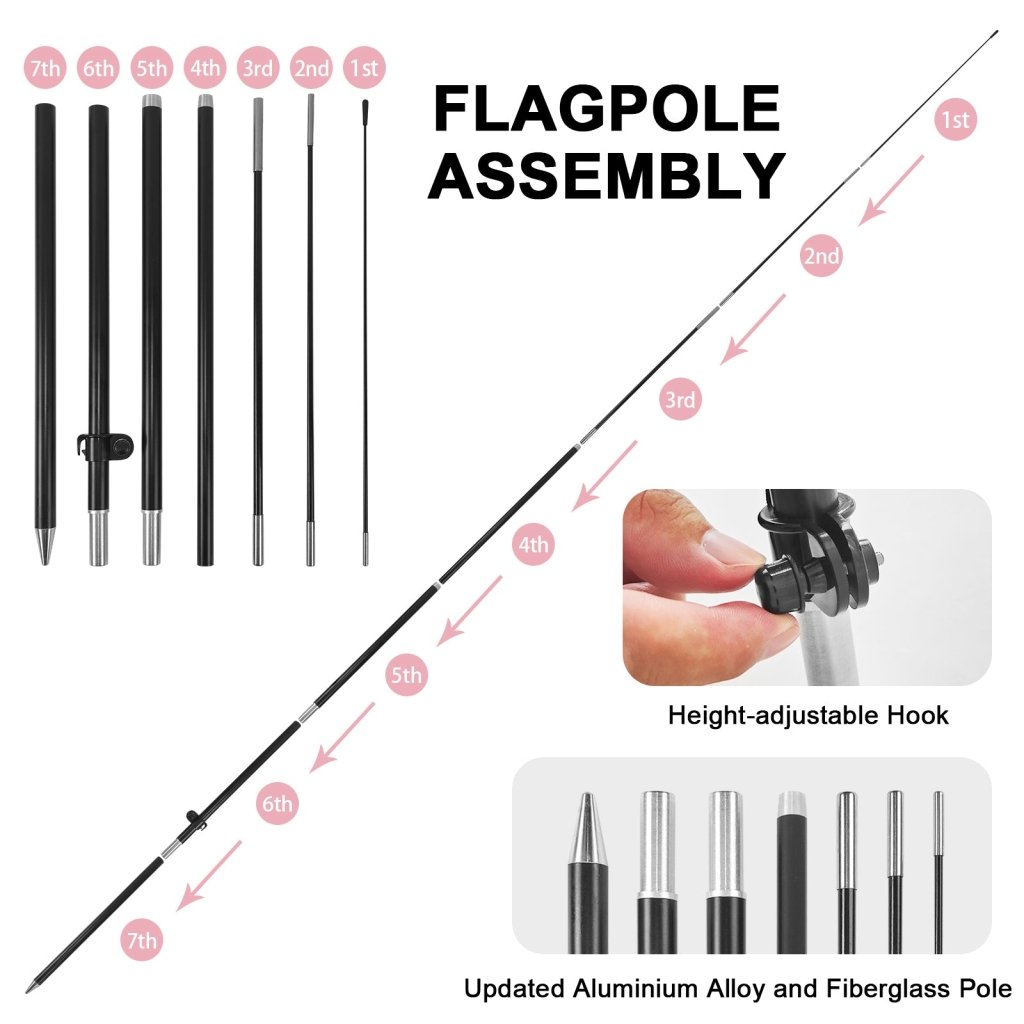 8ft Hand Dipped Ice Cream Feather Flag Kit with Pole and Stake