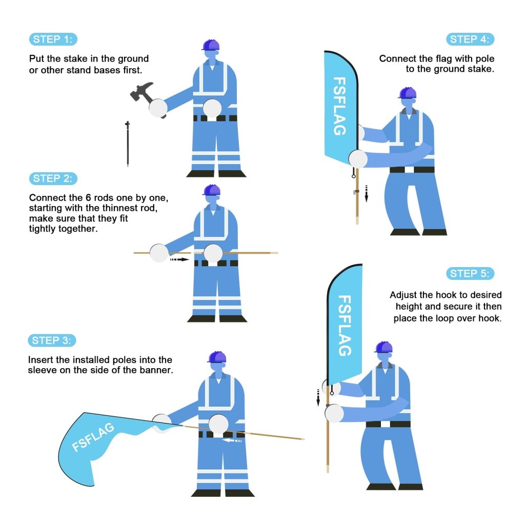 8Ft Hand Wash Feather Flag with Pole & Stake