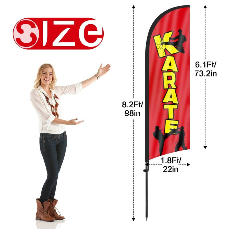 8ft Karate Feather Flag Pole Kit