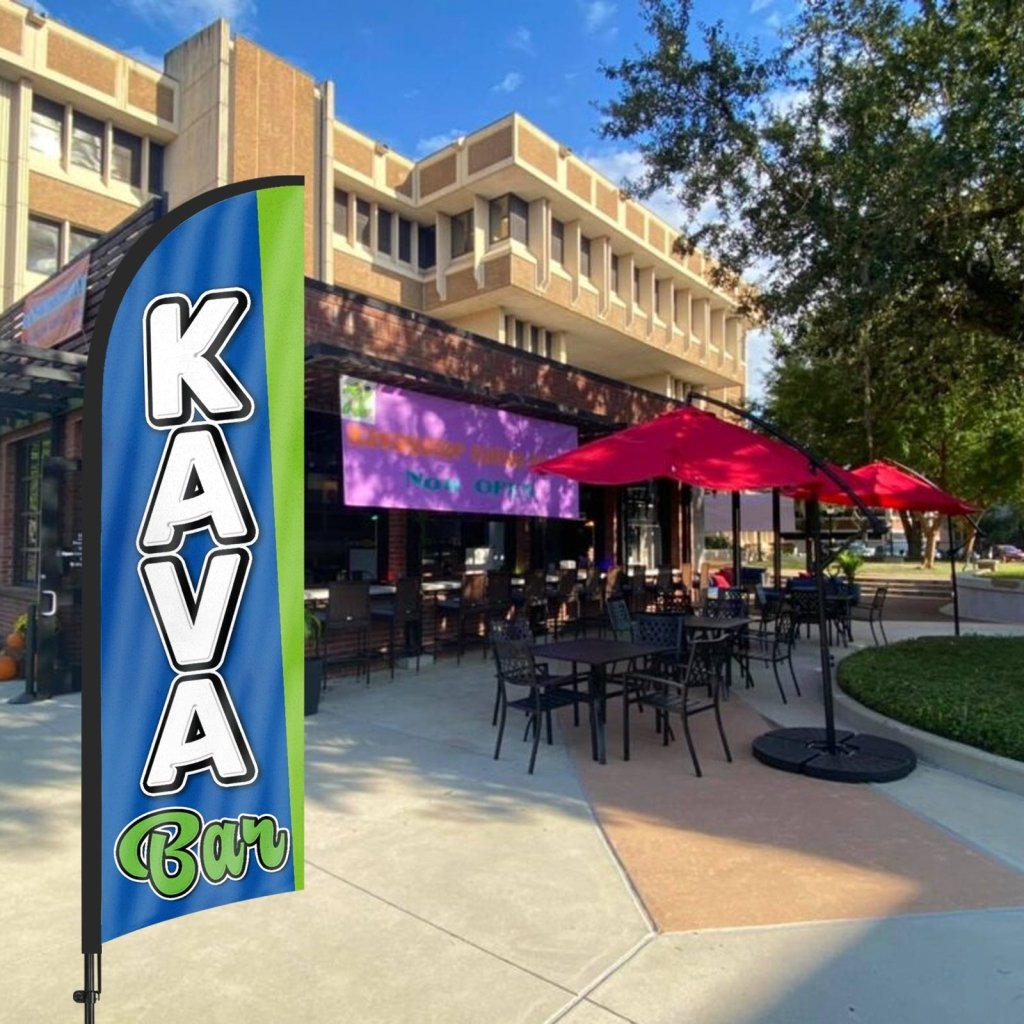 8ft Kava Bar Blue Feather Flag Pole Kit