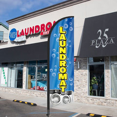8ft Laundromat Blue 01 Feather Flag Pole Kit
